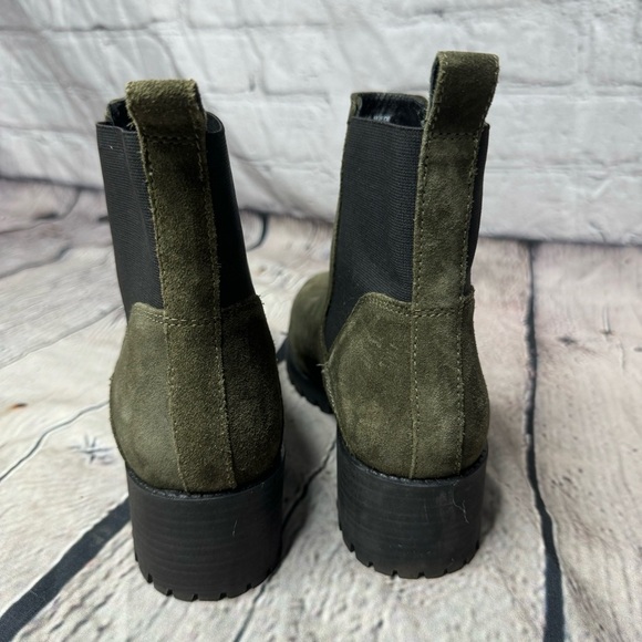 Joie Suede Boots Women’s Size 7 Combat Slip-On Green Heeled Boots - Picture 6 of 8